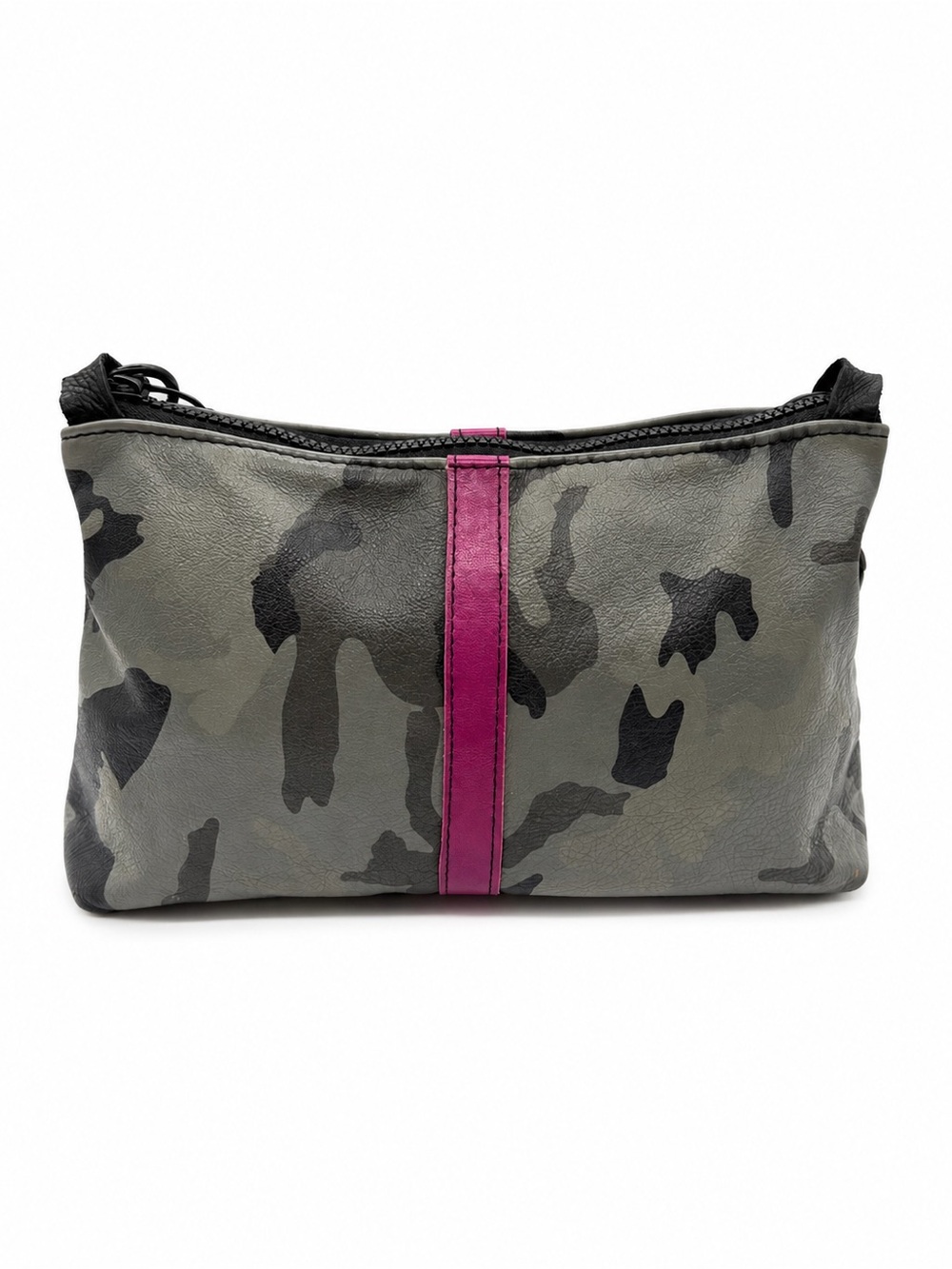 Lynn Tallerico Gray Camo Leather Wristlet Crossbody Bag - Picture 5 of 7